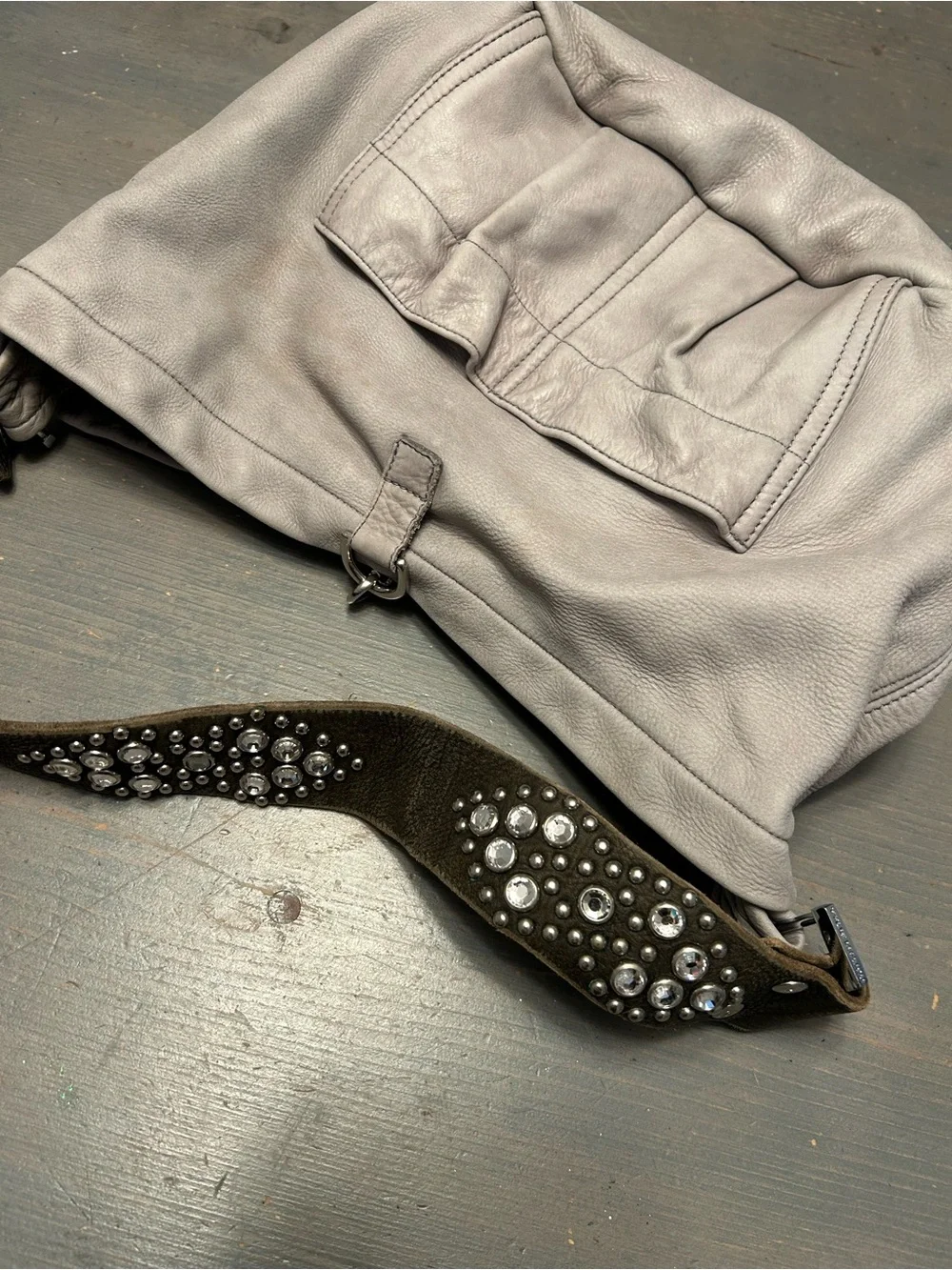 STUNNING Y2K Tylie Malibu soft leather bag with stunning embellished stra